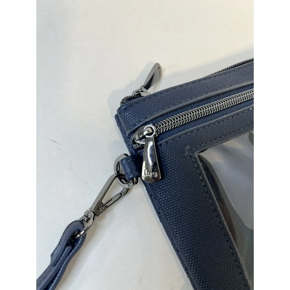 Lug Peekaboo Wristlet Navy Logo Travel Detachable Strap Quilted Neutral Casual